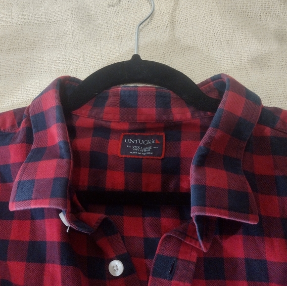 Untuckit Mens Long Sleeve Check Button Down Shirt XXXL Lumberjack 100%Cotton - Picture 11 of 11